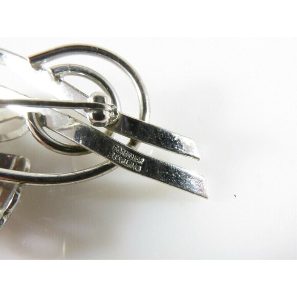 Vintage Forstner Sterling Silver Modernist Mid Century Flower Brooch - Picture 7 of 9